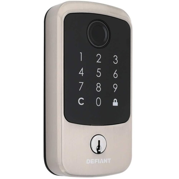 Defiant Hubspace Satin Nickel Biometric Fingerprint Electronic Touchpad Deadbolt - Picture 4 of 7